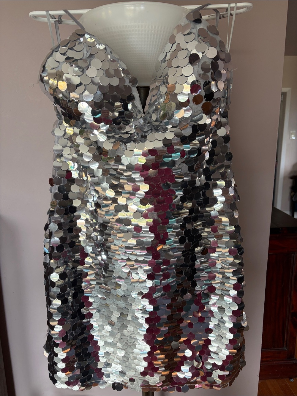 Fashion Nova Rory Sequin Mini Dress in Silver